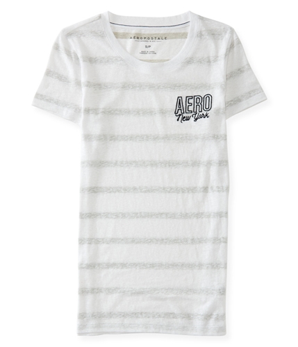 Aeropostale Womens Stripe Logo Embellished T-Shirt 041 XS