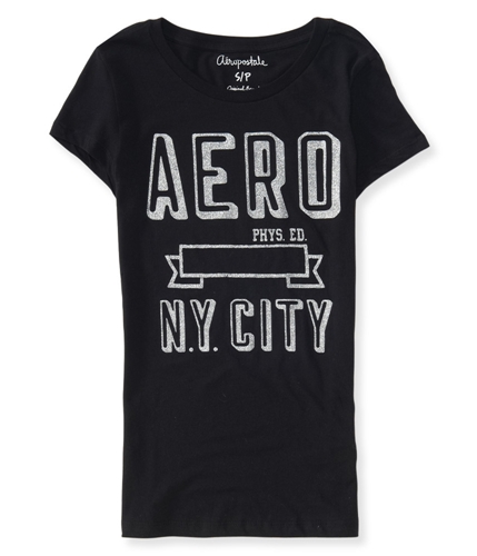 Aeropostale Womens Glitter NY City Embellished T-Shirt 1 S