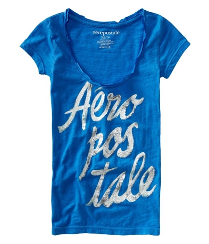 Aeropostale Womens Beaded Graphic T-Shirt heavenlyblue XS