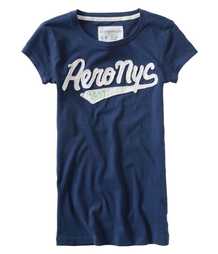 Aeropostale Womens Embellished Aero Nyc Graphic T-Shirt navynightblue XS