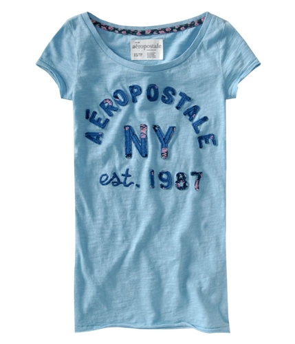 Aeropostale Womens Ny Est. 1987 Graphic T-Shirt blissfullblue XS