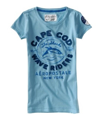 Aeropostale Womens E Cod Athletic Crewneck Graphic T-Shirt blissfullblue XS