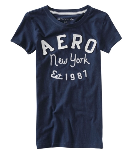 Aeropostale Womens New York Est 1987 Graphic T-Shirt navyniblue XS