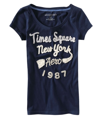 Aeropostale Womens Times Square Graphic T-Shirt navyni XS