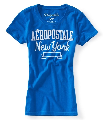 Aeropostale Womens New York Graphic T-Shirt blue47 XS
