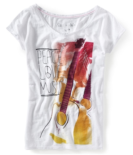 Aeropostale Womens Peace & Ove Fest Dolman Graphic T-Shirt 102 XS