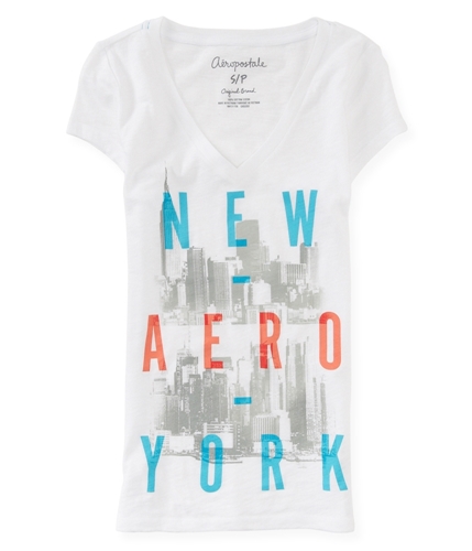 Aeropostale Womens New York V Neck Graphic T-Shirt 102 XL