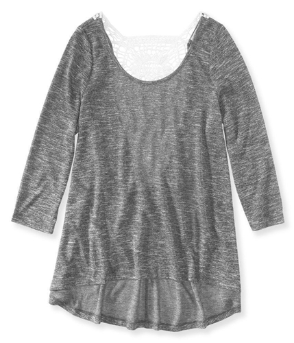 Aeropostale Womens Crochet-Back Embellished T-Shirt 404 M
