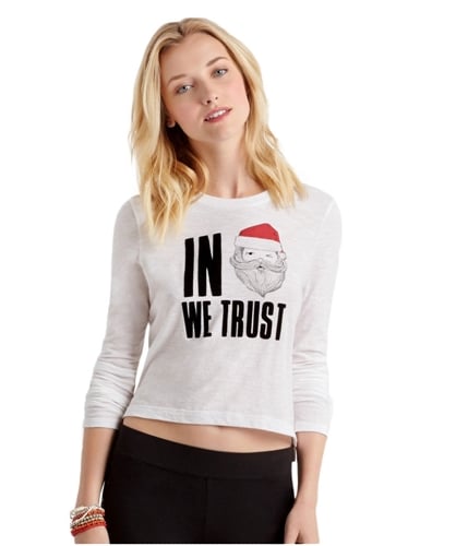 Aeropostale Womens In Santa We Trust Graphic T-Shirt 102 XS
