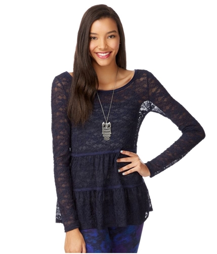 Aeropostale Womens Sheer Lace Pullover Blouse 404 XS