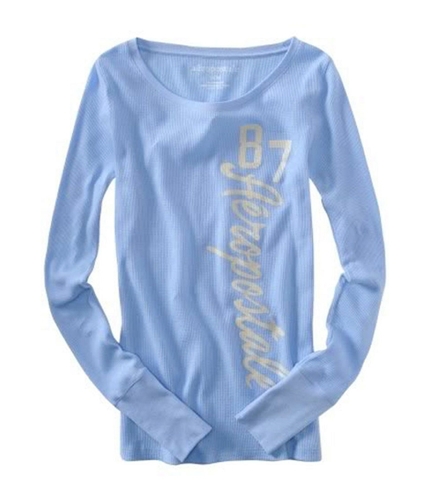 Aeropostale Womens Long Sleeve #87 Pajama Sleep T-shirt crystalblue XS