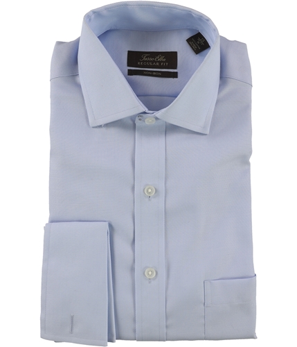Tasso Elba Mens Non Iron Button Up Dress Shirt bluetwill 16.5