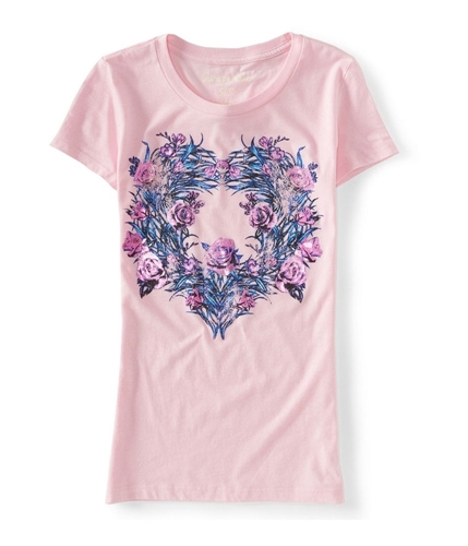 Aeropostale Womens Flower Heart Graphic T-Shirt 582 XS