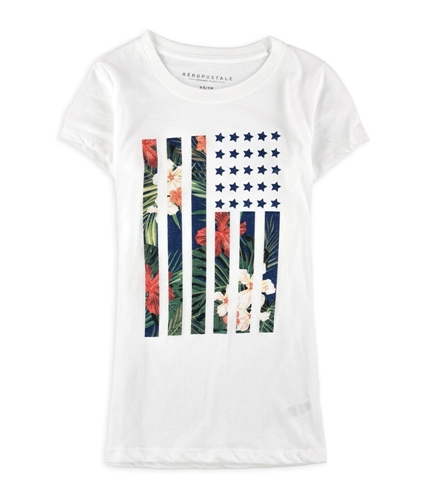 Aeropostale Womens Tropical Flag Graphic T-Shirt 102 XS