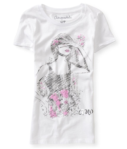 Aeropostale Womens Flower Girl Graphic T-Shirt 102 XS