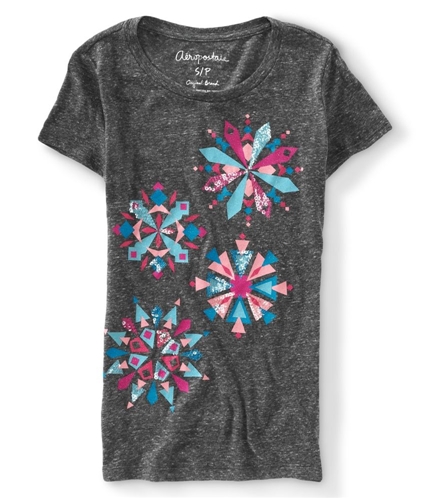 Aeropostale Womens Glitter Star Pattern Graphic T-Shirt 058 XS