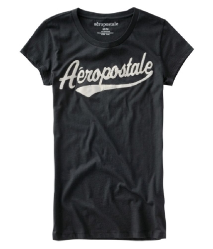 Aeropostale Womens Screenprint Graphic T-Shirt black XS
