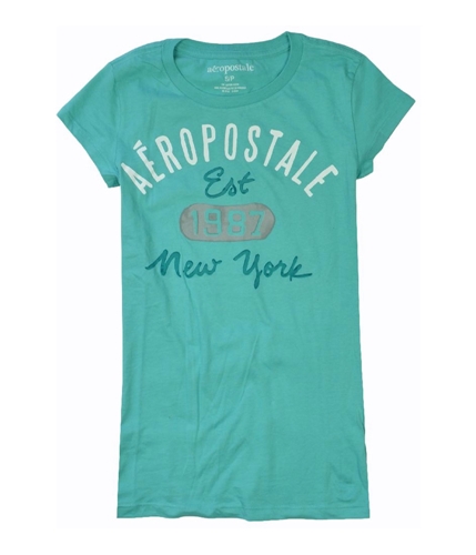 Aeropostale Womens Est 1987 New York Print Graphic T-Shirt paleaqua S