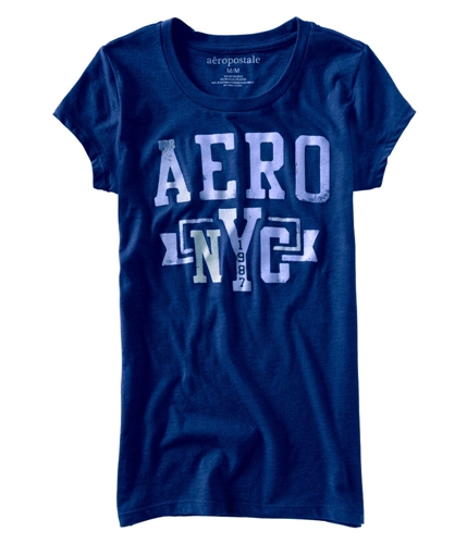 Aeropostale Womens Aero Ny 1987 Graphic T-Shirt blue M
