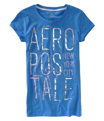 Aeropostale Womens Screen Print Graphic T-Shirt heavenlyblue XS