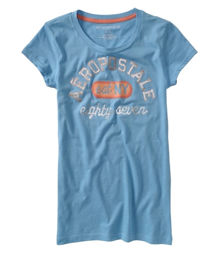 Aeropostale Womens Sparkling Est. Ny Graphic T-Shirt moodblue XS