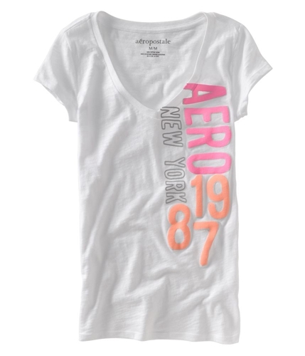 Aeropostale Womens Neon Aero Graphic T-Shirt bleachwhite XS