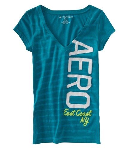 Aeropostale Womens Aero Vertical Graphic T-Shirt tealsurfaqua M
