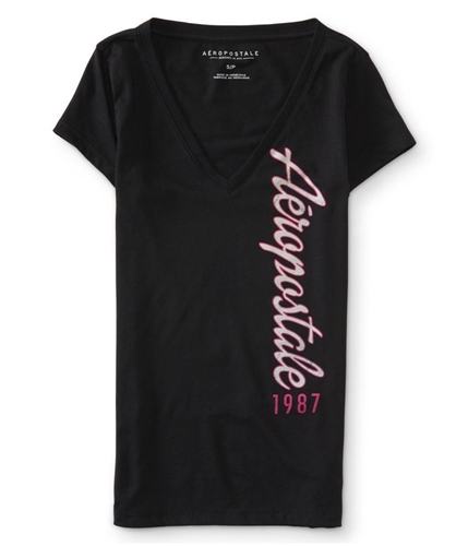 Aeropostale Womens Vertical Script Graphic T-Shirt 001 XS