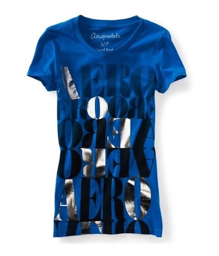 Aeropostale Womens Bright Artsy Graphic T-Shirt blue47 M