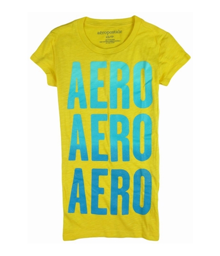 Aeropostale Womens Aero Glitter Graphic T-Shirt blondeteal XS