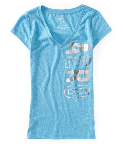 Aeropostale Womens Vertical Ss V-neck Graphic T-Shirt 484 XS