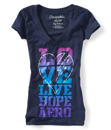 Aeropostale Womens Love Live Hope Aero Graphic T-Shirt 413 M