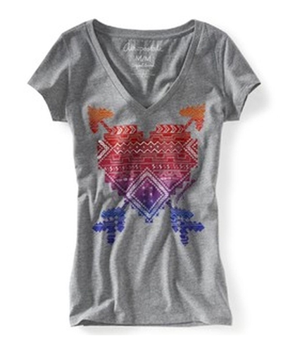 Aeropostale Womens Glitter Arrowheart Graphic T-Shirt 52 XS