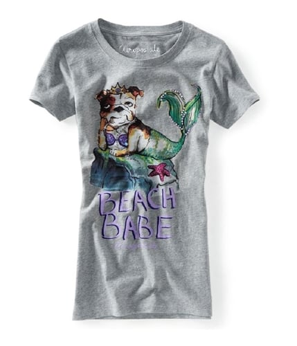 Aeropostale Womens Bulldog Beach Babe Graphic T-Shirt 052 XS