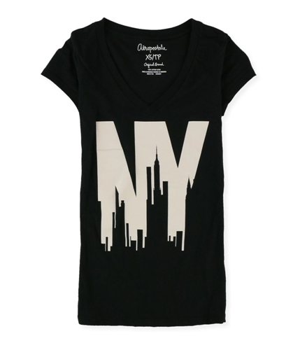 Aeropostale Womens NY V Neck Graphic T-Shirt 1 XS
