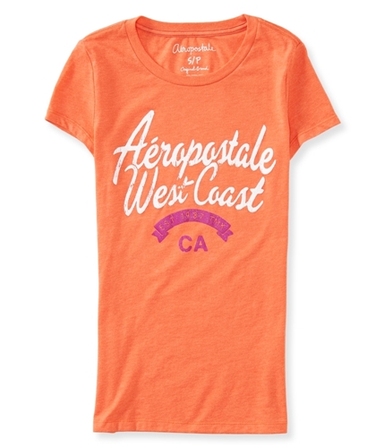 Aeropostale Womens West Coast Glitter Graphic T-Shirt 870 S