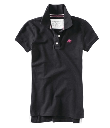Aeropostale Womens A87 Polo Shirt black XS