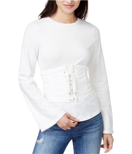 Endless Rose Womens Corset Top Embellished T-Shirt offwhite XS