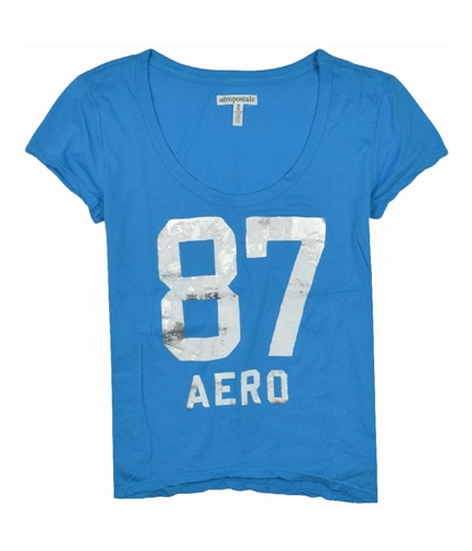 Aeropostale Womens 87 Aero Graphic T-Shirt mediumblue S