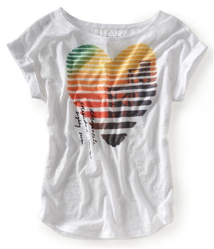Aeropostale Womens Faded Heart Graphic T-Shirt 102 L