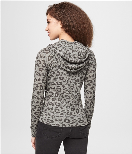 Aeropostale Womens Leopard Hoodie Sweatshirt 053 XS