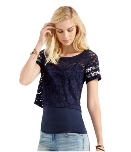 Aeropostale Womens Varsity Lace Graphic T-Shirt 404 XS