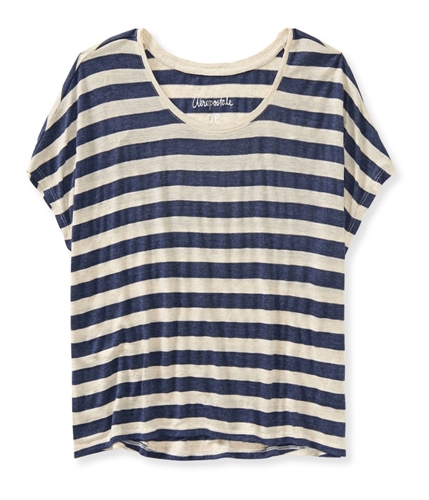 Aeropostale Womens Cropped Striped Graphic T-Shirt 413 XS