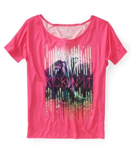 Aeropostale Womens Kickin' Illoose Fit Graphic T-Shirt 517 S