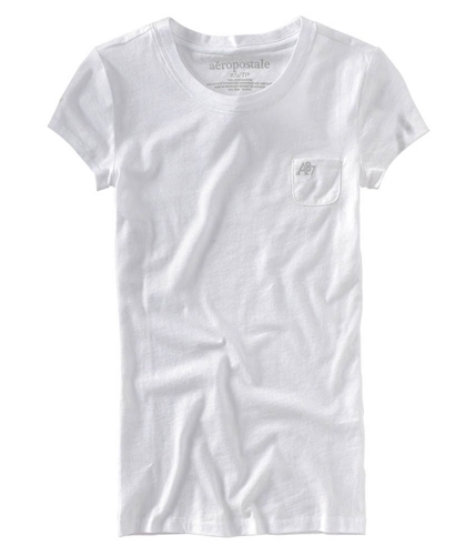 Aeropostale Womens Solid Pocket A87 Graphic T-Shirt bleachwhite XS