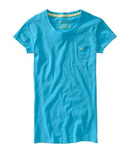 Aeropostale Womens Solid A87 Pocket Basic T-Shirt curacao XS