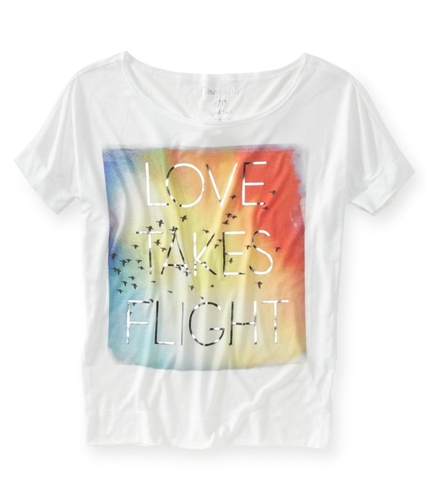 Aeropostale Womens Loves Takes Flighboat Neckee Graphic T-Shirt 102 S