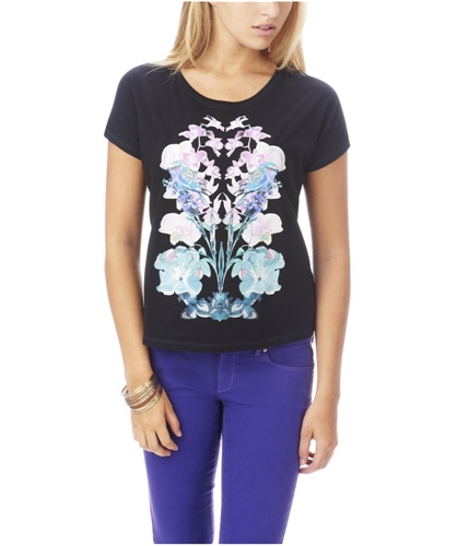 Aeropostale Womens Flowers Birds Graphic T-Shirt 001 XS