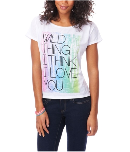 Aeropostale Womens Wild Thing Glitter Graphic T-Shirt 102 XS