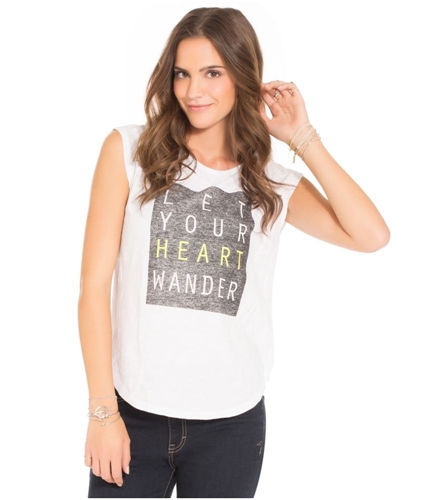 Aeropostale Womens Let Your Heart Wander Graphic T-Shirt 102 S